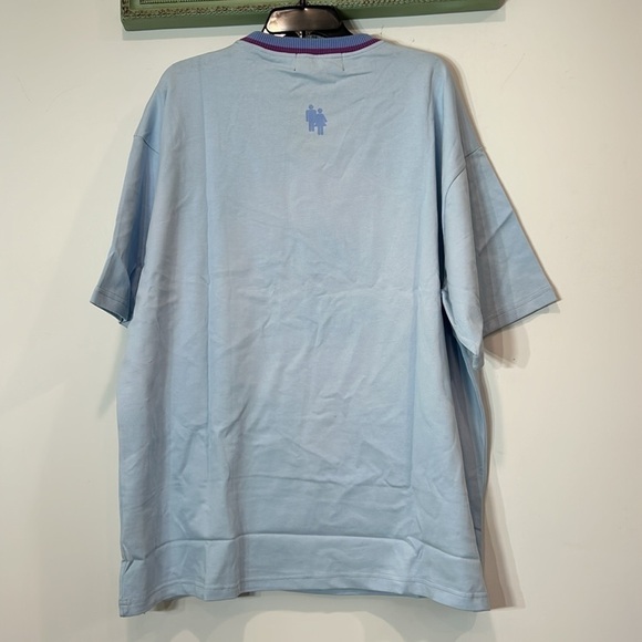 HOMME+FEMME PARADISE CHAIN TEE soft blue short sleeve T-shirt men XXL new w/tag - Picture 5 of 7